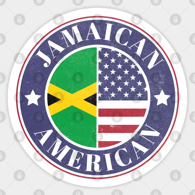 Proud Jamaican-American Badge - Jamaica Flag Sticker by Yesteeyear